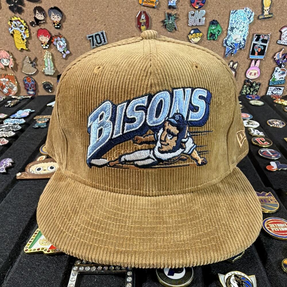 New Era 59FIFTY Buffalo Bisons Corduroy Fitted Cap Brown/Blue/White 7 1/2